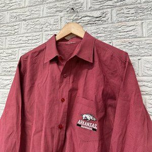 Vintage Arkansas Razorbacks Button Up Collared Shirt XXL